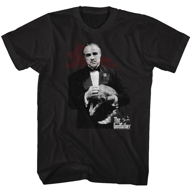 The Godfather Film Marlon Brando Don Vito Corleone che Tiene Gatto Uomo T Shirt
