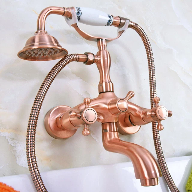 Wall Mount Bathroom Tub Copper Faucet Hot And Cold Water Shower Mixer Tap 2na322 3