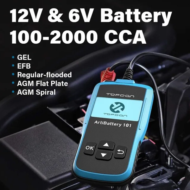 2024NEW! TOPDON 12V Car Load Battery Tester Digital Analyzer Charging Tester LCD 2