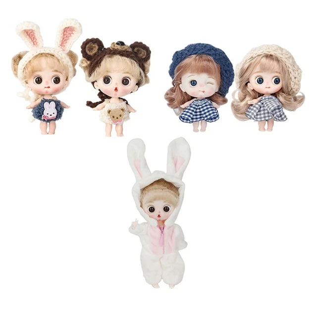 10cm 1:12 BJD Girl Doll Con Dress 3D Eyes Trucco Carino Per Regali Per Ragazze