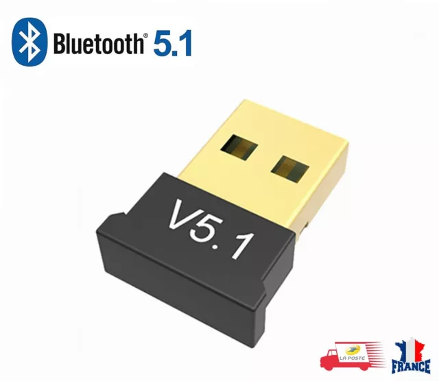 Cle Usb Bluetooth V5.0 Mini Adapateur 4 en 1 Dongle Sans Fil pour