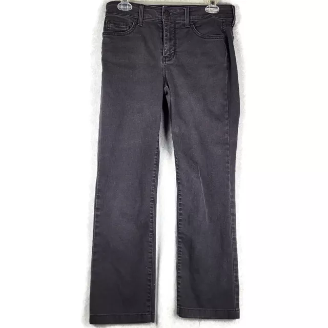 NYDJ Womens Black Denim Jeans Size 6 Marilyn Straight Lift X Tuck Technology USA