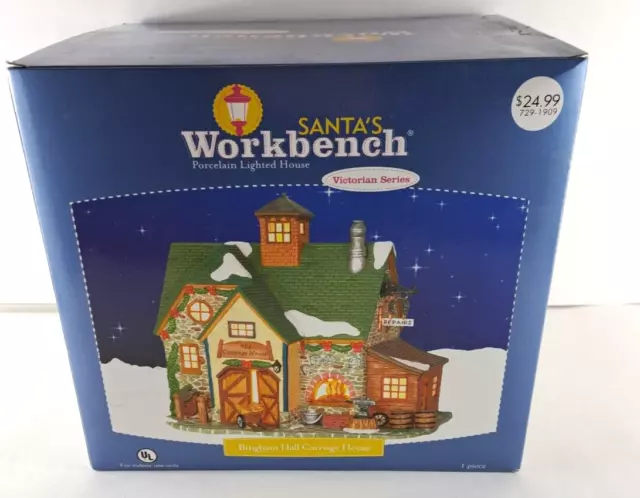 Santas Workbench Christmas Village NEW Bingham Hall Carriage House W Light Box