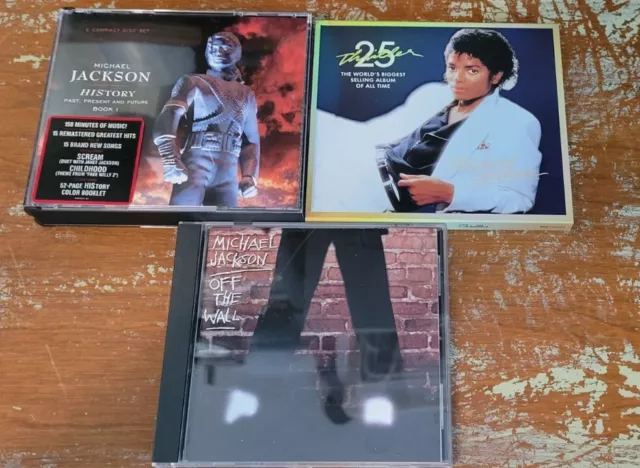 Michael Jackson - Thriller 25 aniversario + Libro de Historia 1 + Fuera de la Pared - 3 CD