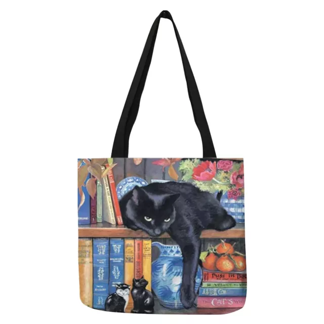 With Handles Shopping Bag Waterproof Grocery Tote Large Capacity Digital Print