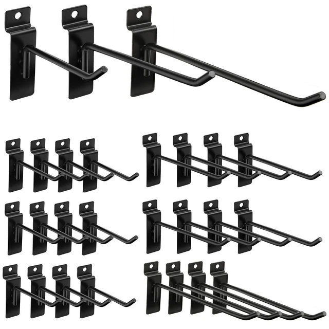 Slatwall Hooks 24 Pc Accessories (Black)