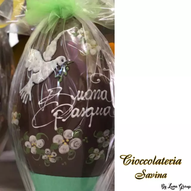 Uovo di Pasqua artigianale 300Gr Cioccolateria Savina, cioccolato al latte