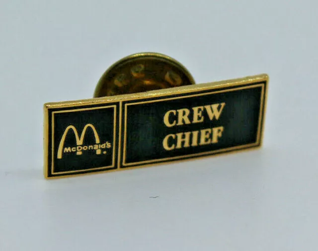 McDonalds Restaurant Crew Chief Employee Collectible Pinback Pin Button Vintage