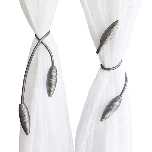 Beautiful Curtain Holder tieback color GREY for Home Decor Set of 2 no