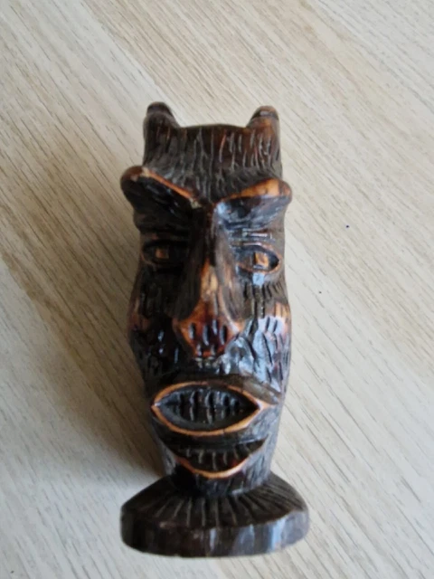 Wooden DEVIL EVIL traditional Handmade Hand Crafted,see photo