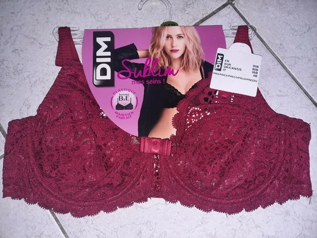 Soutien-gorge Dim Sublim Dentelle Rouge 90C - Balconnet Avec Armature - Neuf Avec étiquettes