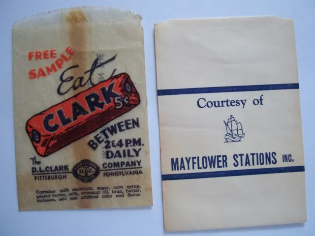 40s Clark Chocolate Candy Bar Sample Wrapper Lot 🌟No Box