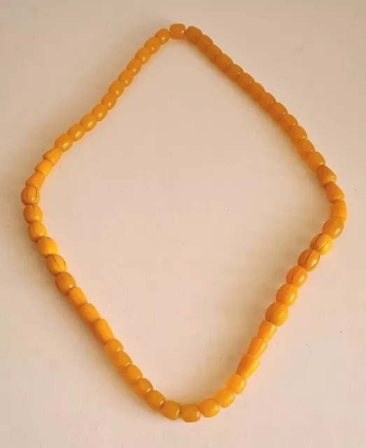 old bakelite Faturan necklace Strong yellow color