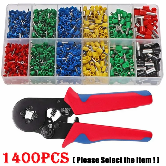 1400PCS Cord Pin End Bootlace Ferrule Terminal Set Cable Wire Crimp Connectors