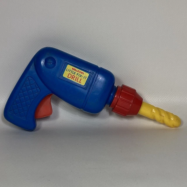 VTG Shelcore Little Fix It Drill Toddlers Kids Toy Blue Yellow Red Working 1983