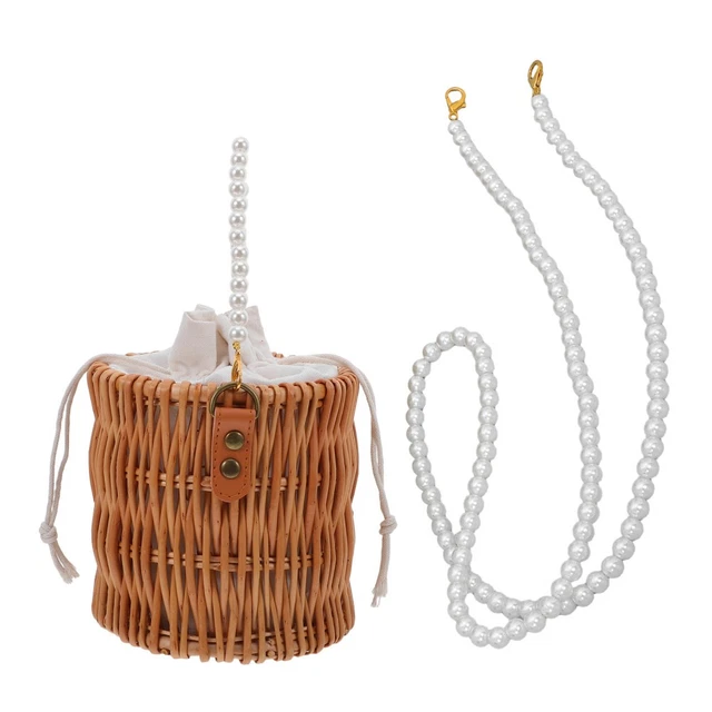 Sac à Main Panier Vintage En Osier Et Rotin - Style Bohème Pliable, Idéal Pour La Plage - Occasion