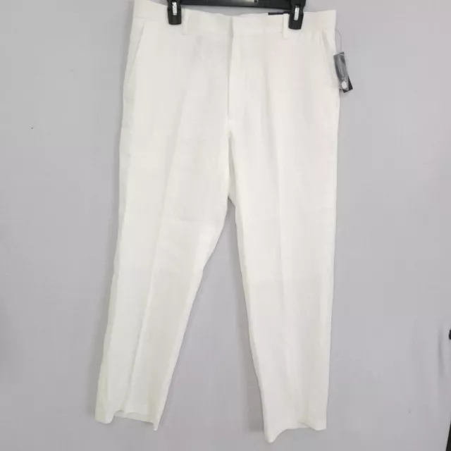 INC International Concepts Linen Blend Suit Pants Regular Fit Men's 32x30 White
