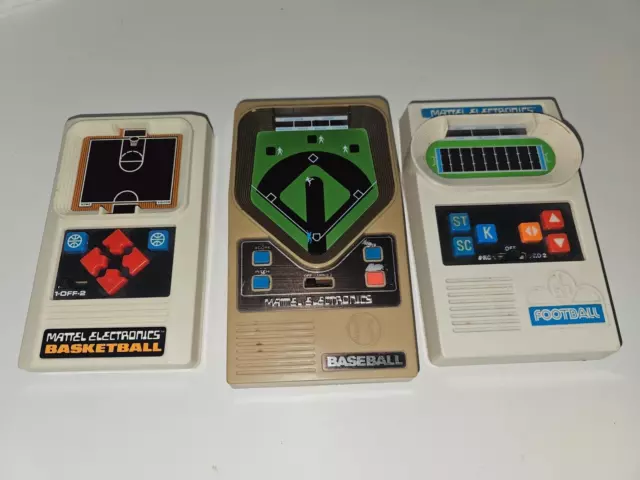 Vintage Mattel Electronic Games Basketball Baseball Football TESTED Lot Of 3