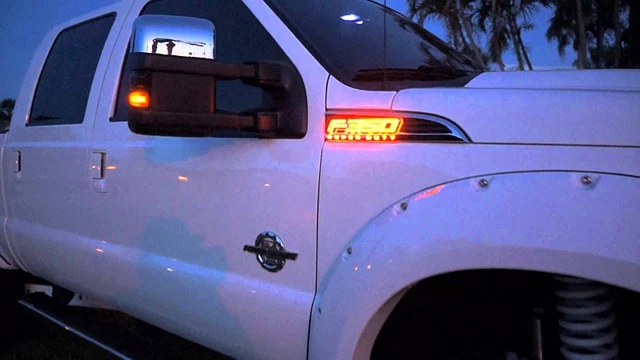 Recon 264286Ch Led Lighted Fender Emblems 2 Pc Kit Chrome For 2011-16 Ford F350