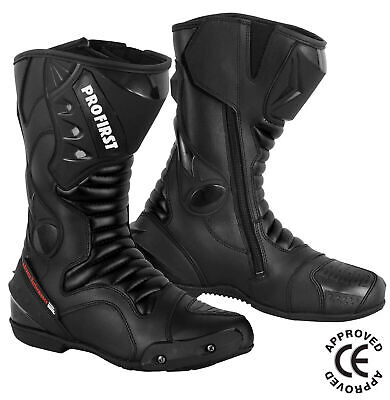 Motorbike Motorcycle Boots Leather Waterproof Sports Shoes Racing CE Armoured UK