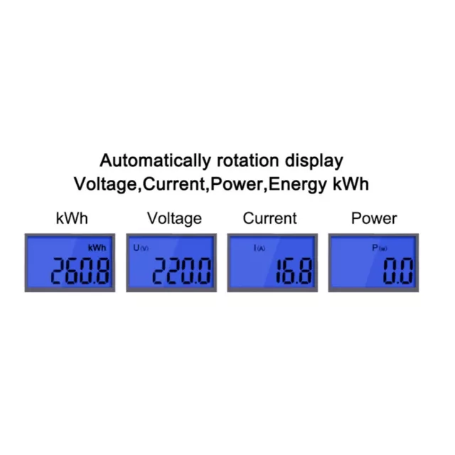 Compteur d'énergie 1 phase standard DIN EN50022 avec écran LCD et signal LED r