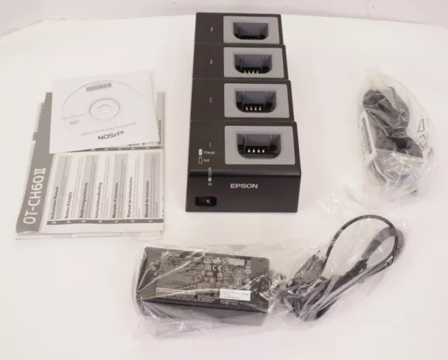 New Open Box Epson OT-CH60II 4-Slot Battery Charger M293A 400384-147