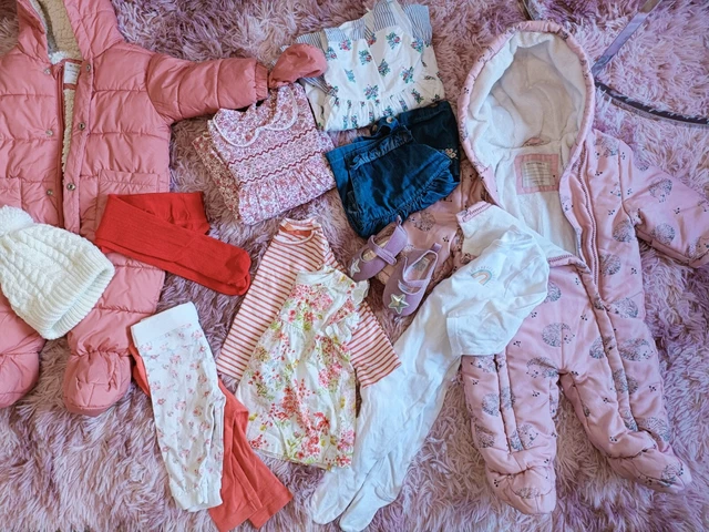 3-6 Months Baby Girl Bundle 🌈 dresses, snowsuit, shoes