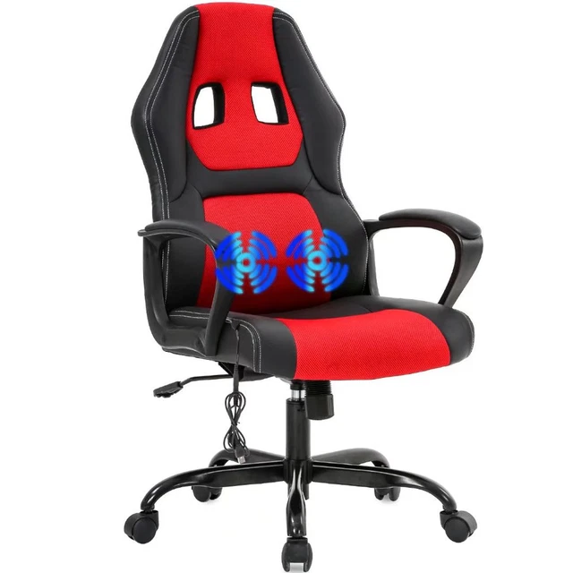 Ergonomic Gaming Chair Massage Computer Desk Chair Adjustable PU Leather Office