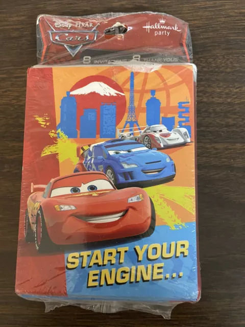 Disney Pixar Cars Birthday 8 Party Invitations & 8 Thank you Cards