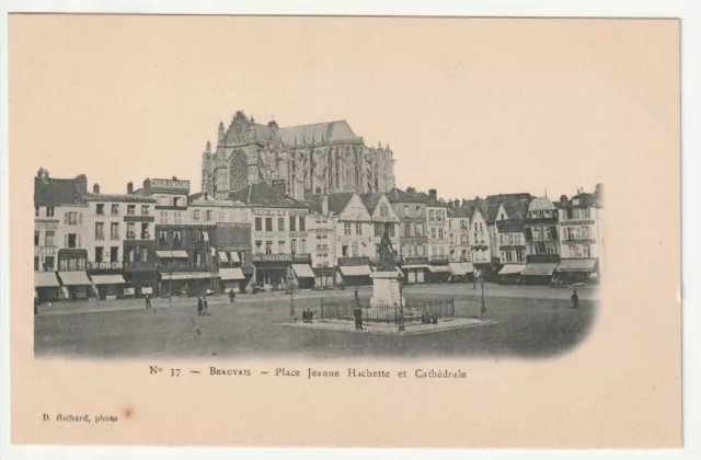 BEAUVAIS - Oise - CPA 60 - Place Jeanne Hachette Commerces Carte 1900
