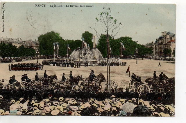 Theme MILITARY LIFE - BARRACKS - CPA 54 - NANCY 14 July Revue place Carnot