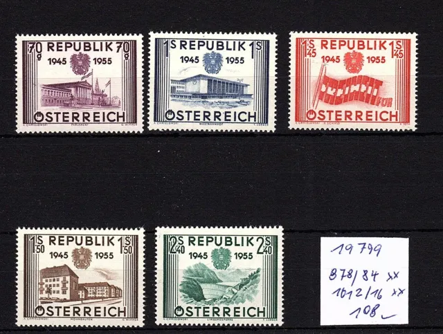 Österreich **  878/84, 1012/16     Michel  108.-  K 19799