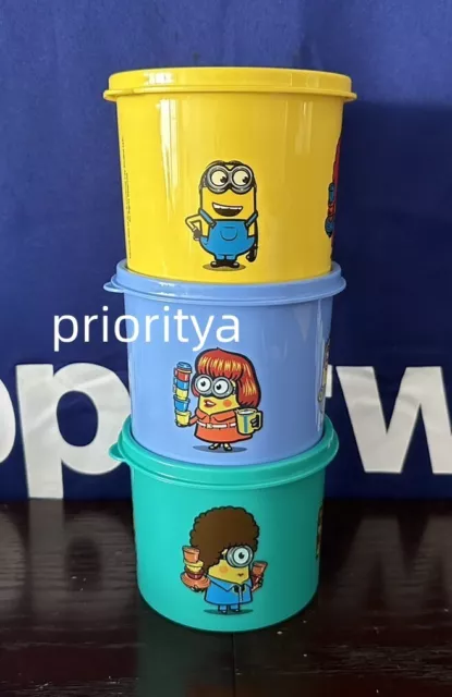 Tupperware Minions Mini Canister Food Container 2 cup / 500ml Set of 3 New