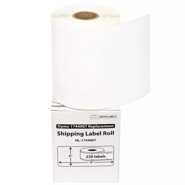 DYMO LW 1744907 4XL 4x6 (4"x6") Direct Thermal Labels - (1) Roll of 220