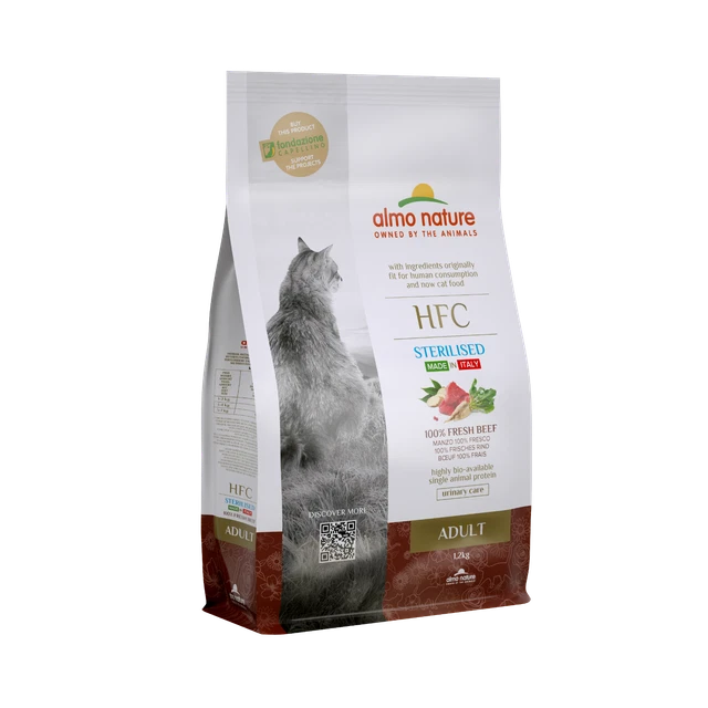 Crocchette Gatto HFC Adult Almo Nature Made in Italy Con Manzo fresco da 1,2 Kg