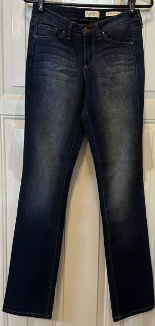 Jessica Simpson Jeans Sz 27 Dark Blue Jet Pencil Straight Stretch EUC Denim