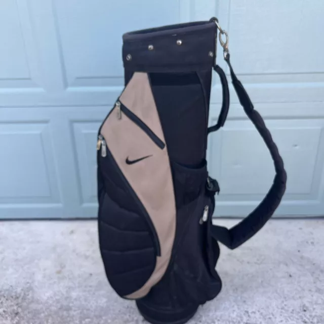 Nike Sport Lite 5 Way Golf Stand Bag w/ Strap Black/Tan Nike Golf