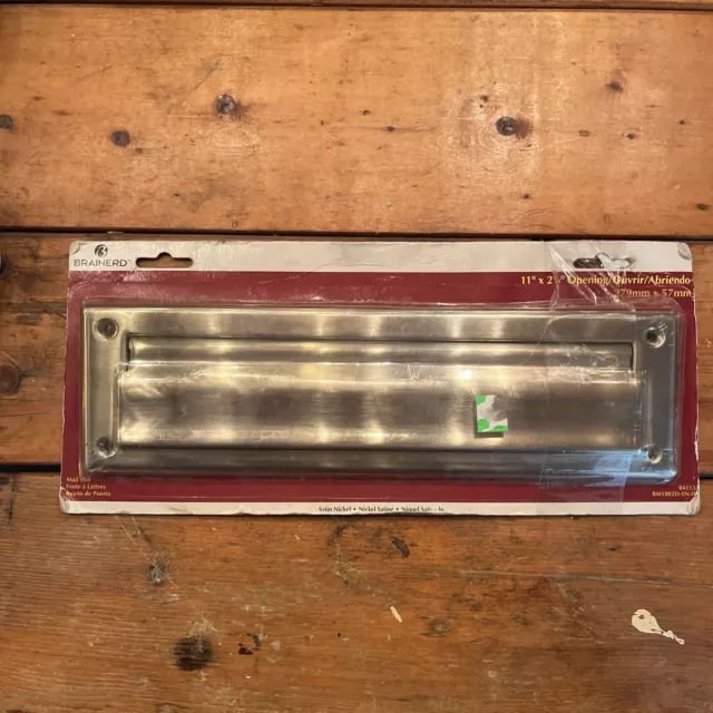 Brainerd Satin Nickel Mail Slot - 11" x 2 1/4" Opening - BM1002D-SN-U