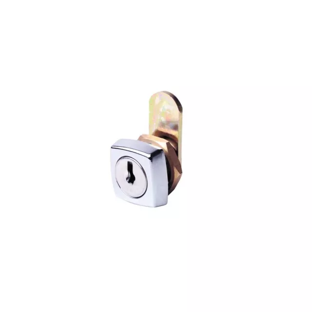 Firstlock Cabinet Cam Lock Square Face 19mm Keyed to Differ Chrome Plate NX19SKD