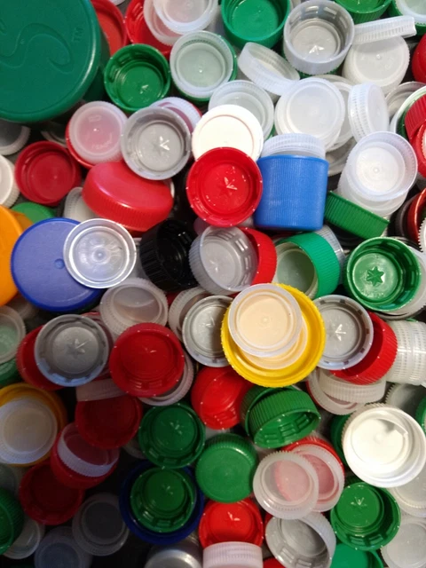 Lot Of 480+ Plastic Bottle Caps Assorted Colours Sizes Crafts Teaching Recycle
