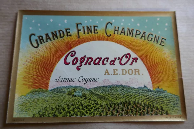 étiquette ancienne GRANDE FINE CHAMPAGNE COGNAC d'OR JARNAC