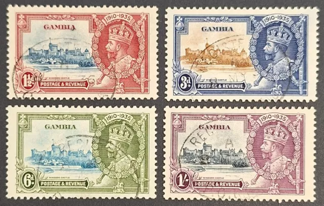 Gambia 1935, "Silver Jubilee" set of 4x Stamps Used