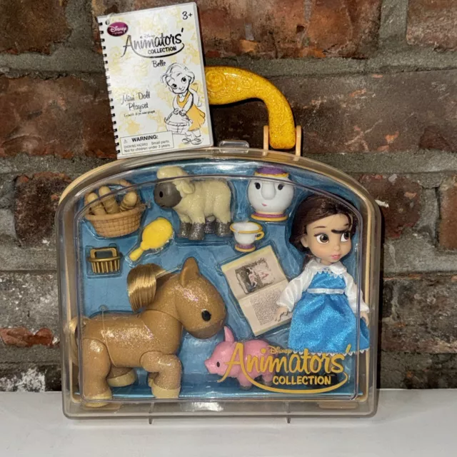 Disney Animators' Collection Mini Doll 5" Belle Play Set Carry Case NEW