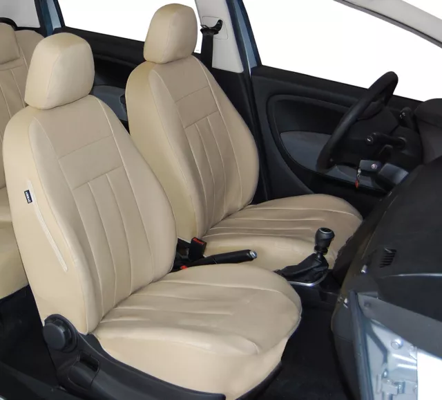 Maßgefertigte Vordersitzbezüge Sitzbezüge Kunstleder Beige für Opel Corsa D