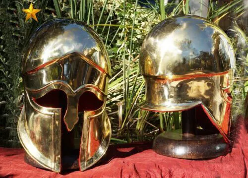 Mittelalterlicher Ritter Griechischer Korinthischer Helm Stahl...