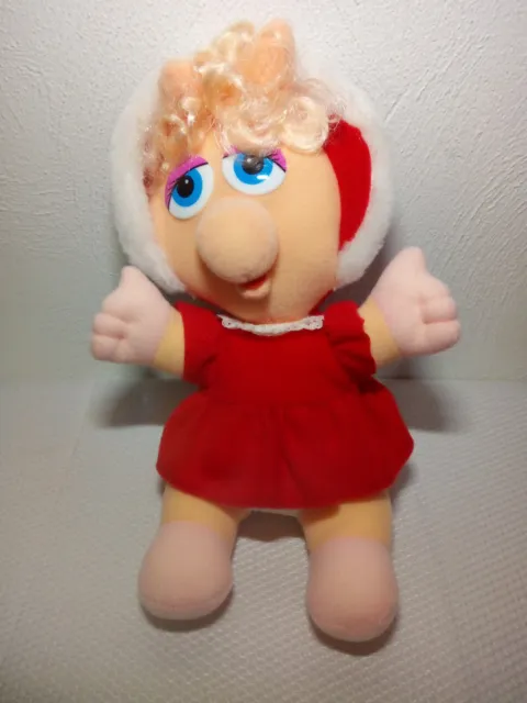 Vintage Baby Miss Piggy Stuffed Plush Christmas Jim Henson Muppet Babies 1987