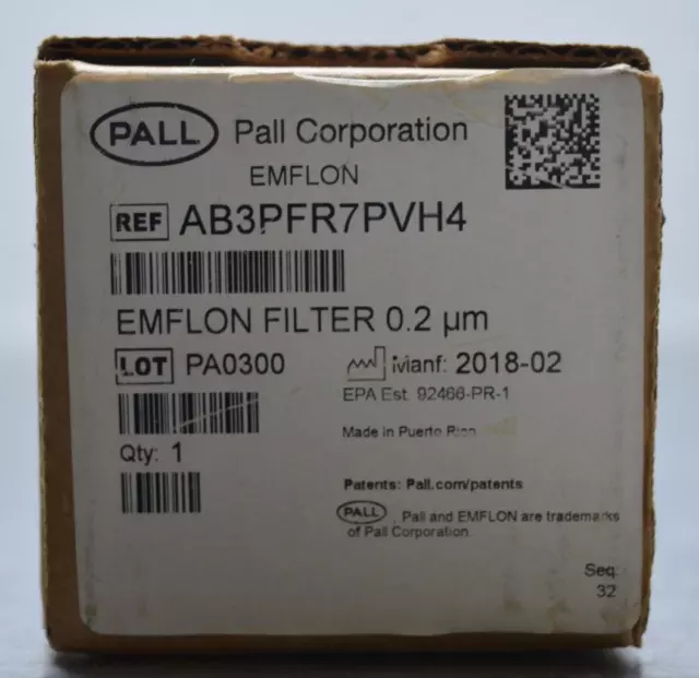 Pall Emflon Filter Cartridge 0.2um Model AB3PFR7PVH4 ++ NEW