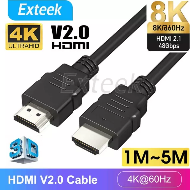 Premium 8K4K HDMI Cable V2.1 V2.0 Ultra HD 2160P 1080P 3D Ethernet ARC HEC AU