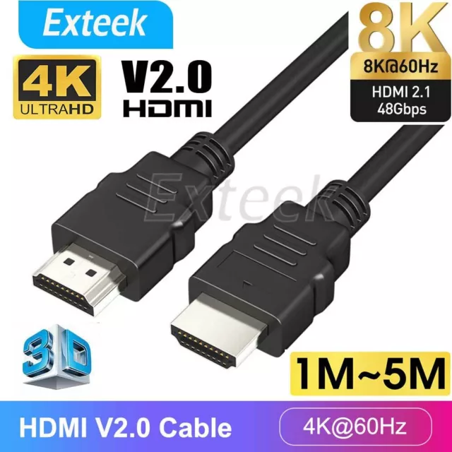 SHORT 50cm 4K Ultra HD 2160p HDMI Cable HDR HEC ARC ETHERNET 3D Black Lead  0.5m