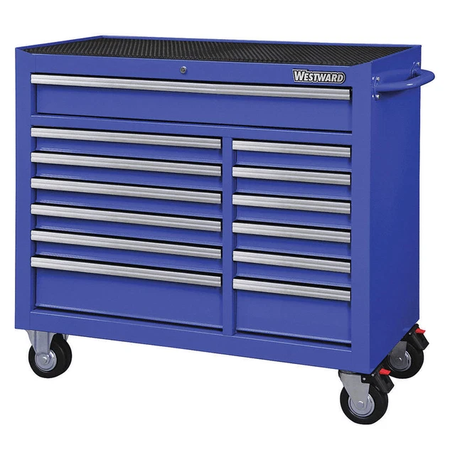 WESTWARD 32H893 Rolling Tool Cabinet, Blue,Heavy Duty